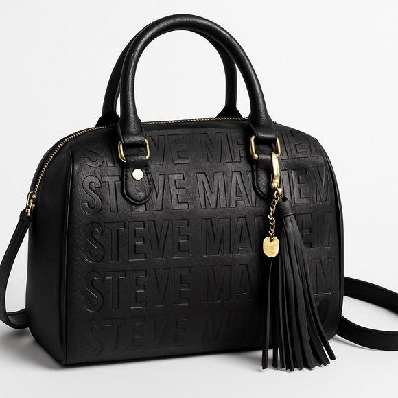Steve Madden Black Structured Satchel - Picture 1 of 6